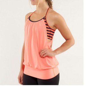 lululemon No Limits Tank in Neon Orange & Navy